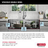 33” Workstation Drop-In Top Mount Double Bowl 16 Gauge Stainless Steel Kitchen Sink with WorkFlow™ Ledge and Accessories