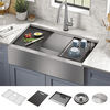 36” Workstation Undermount Single Bowl 16 Gauge Stainless Steel Farmhouse Apron Front Kitchen Sink with WorkFlow™ Ledge and Accessories