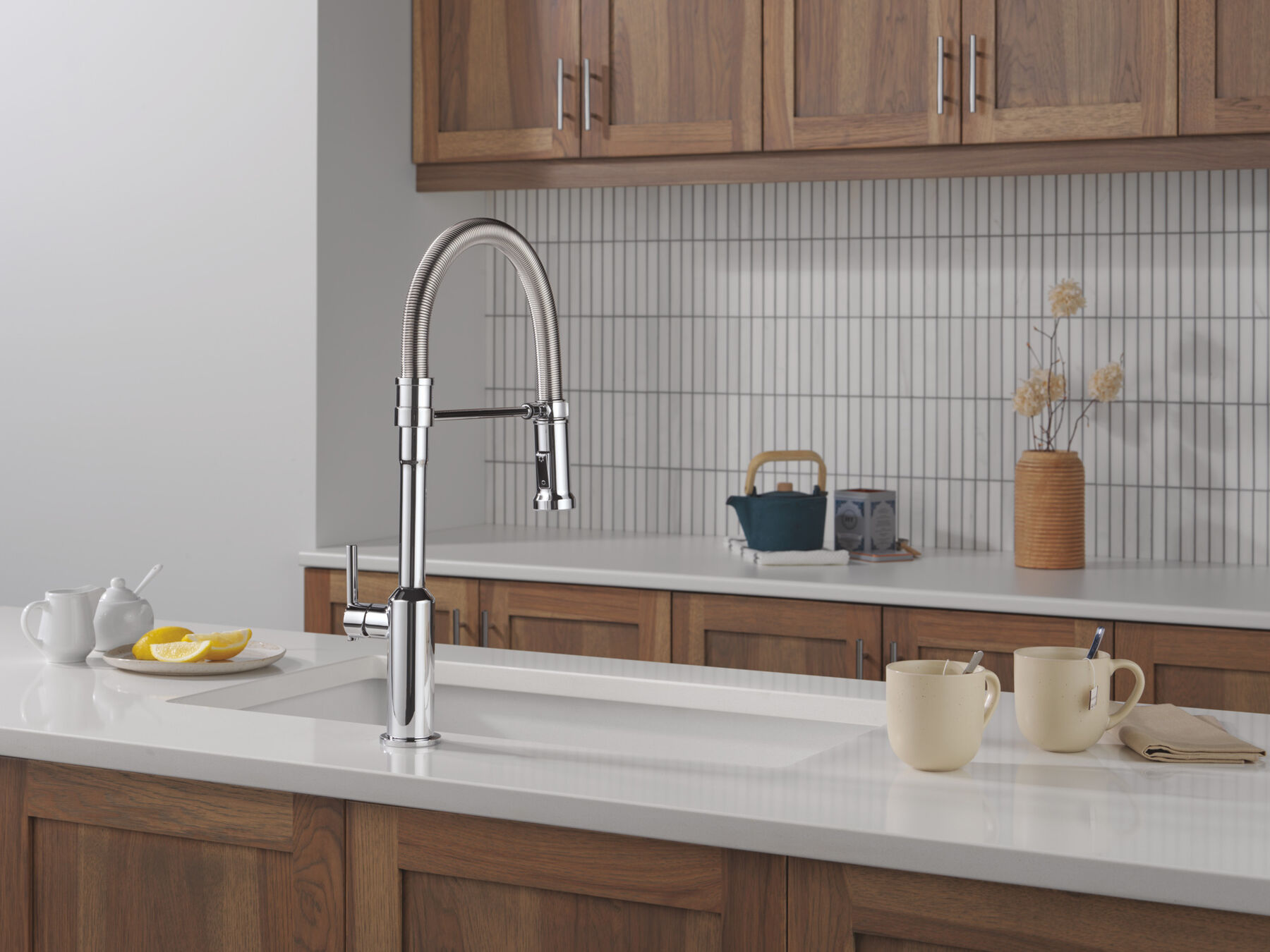 Single Handle Pull-Down Kitchen Faucet With Spring Spout, image 8