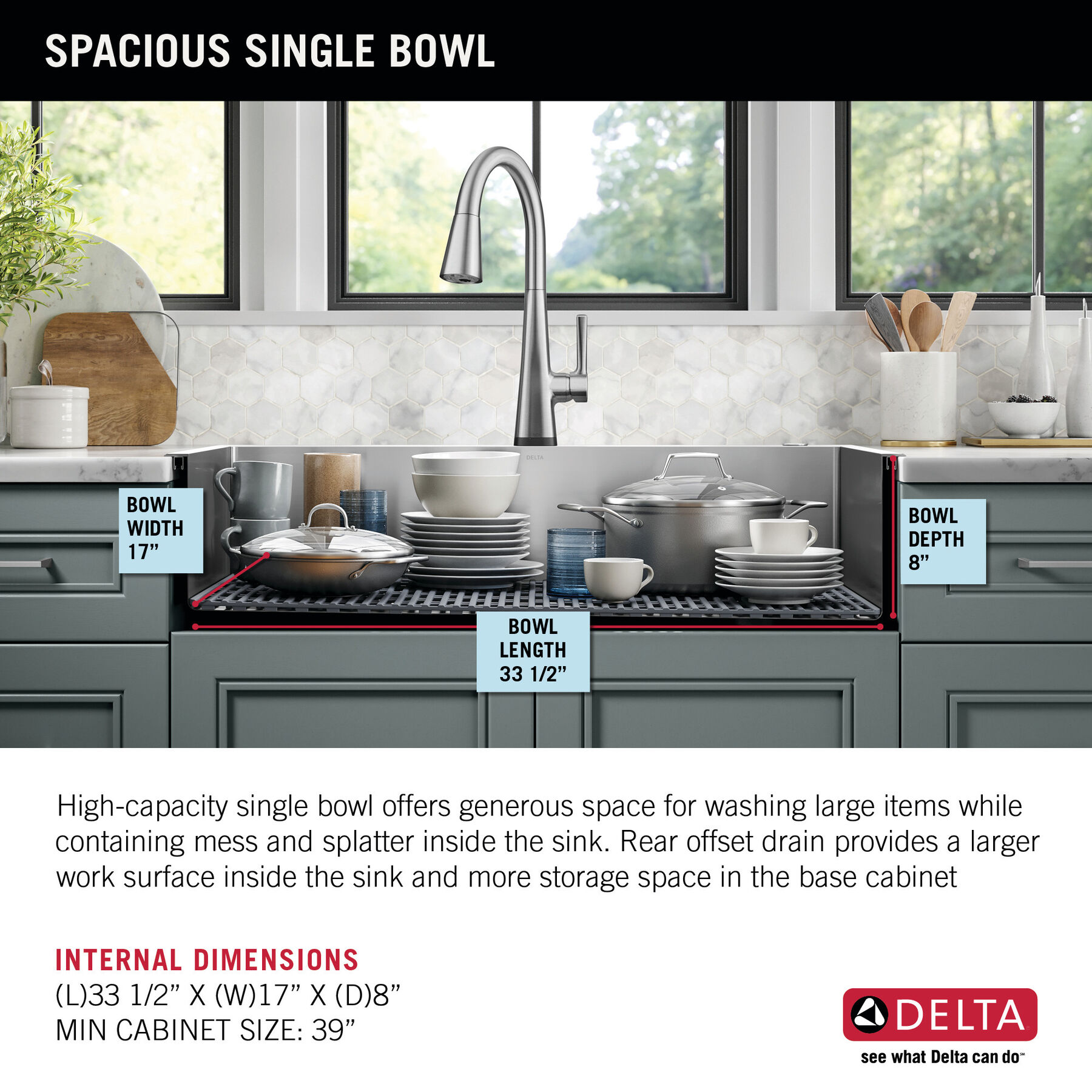36” Retrofit Farmhouse Apron Front 16 Gauge Stainless Steel Single Bowl Kitchen Sink for Undermount / Drop-In Installation with Accessories, image 4