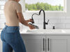 Single Handle Pull-Down Kitchen Faucet with Soap Dispenser and ShieldSpray Technology