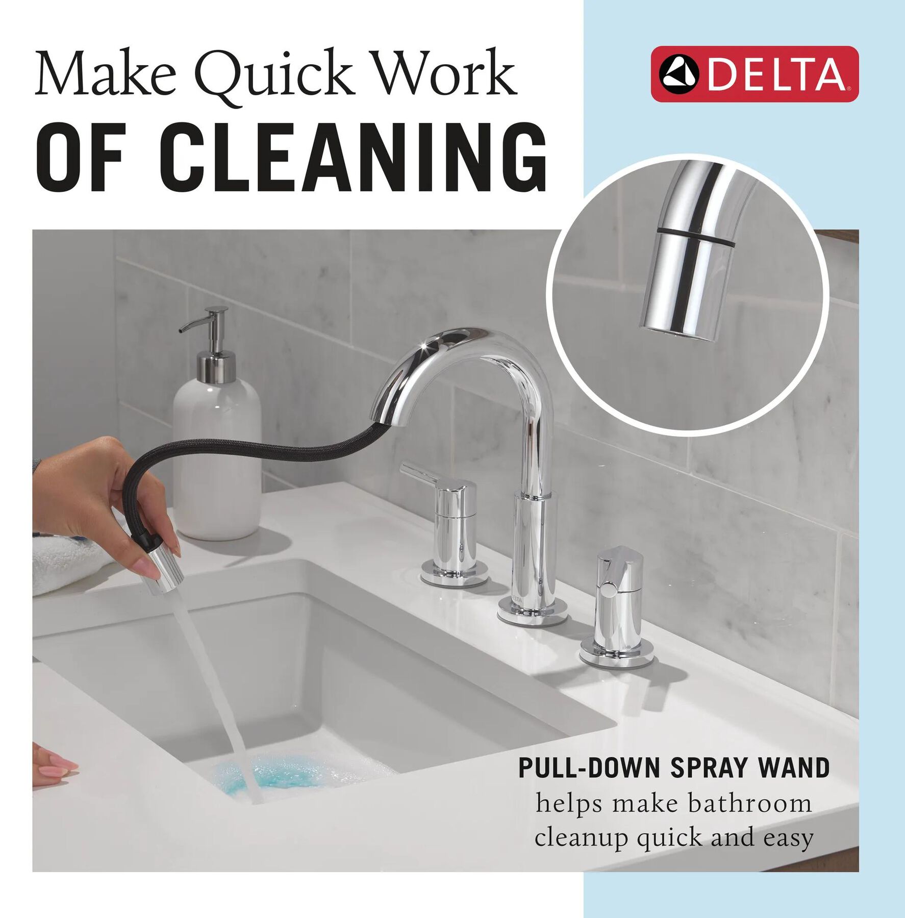 Two Handle Widespread Pull-Down Bathroom Faucet