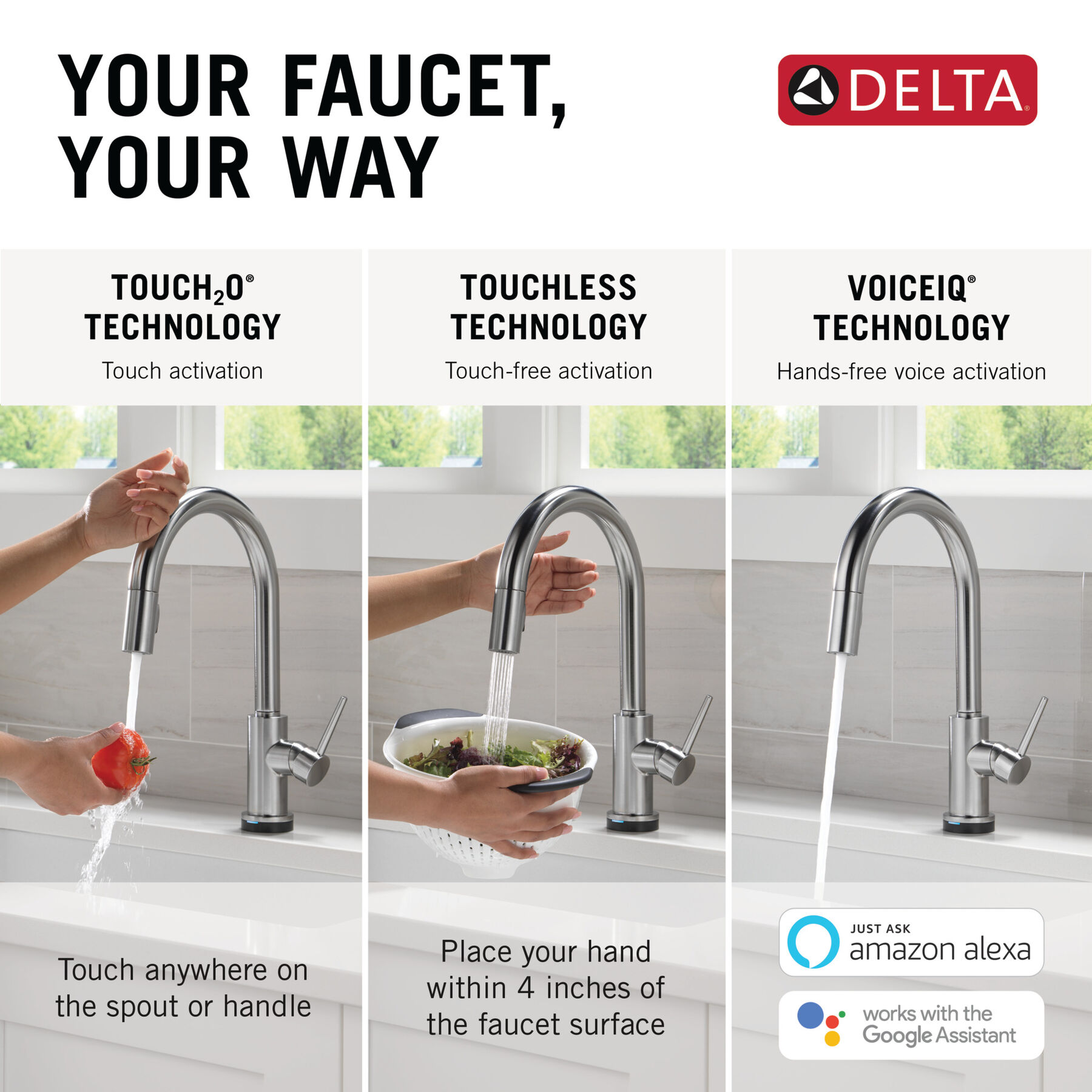 VoiceIQ® Kitchen Faucet with Touch<sub>2</sub>O® Technology with Touchless Technology, image 5