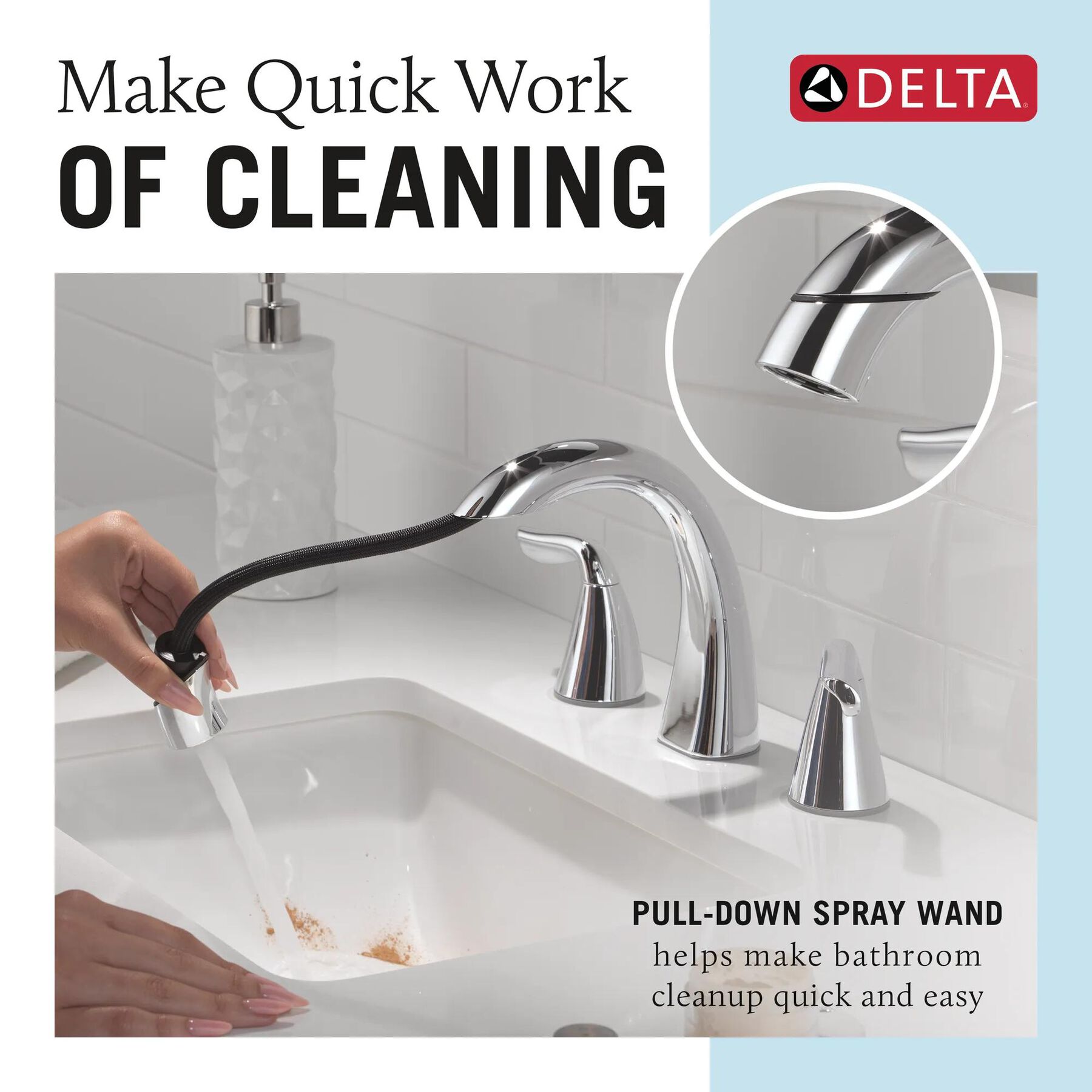 Two Handle Widespread Pull-Down Bathroom Faucet