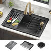 33” Granite Composite Workstation Kitchen Sink Drop-In Top Mount Single Bowl with WorkFlow™ Ledge and Accessories