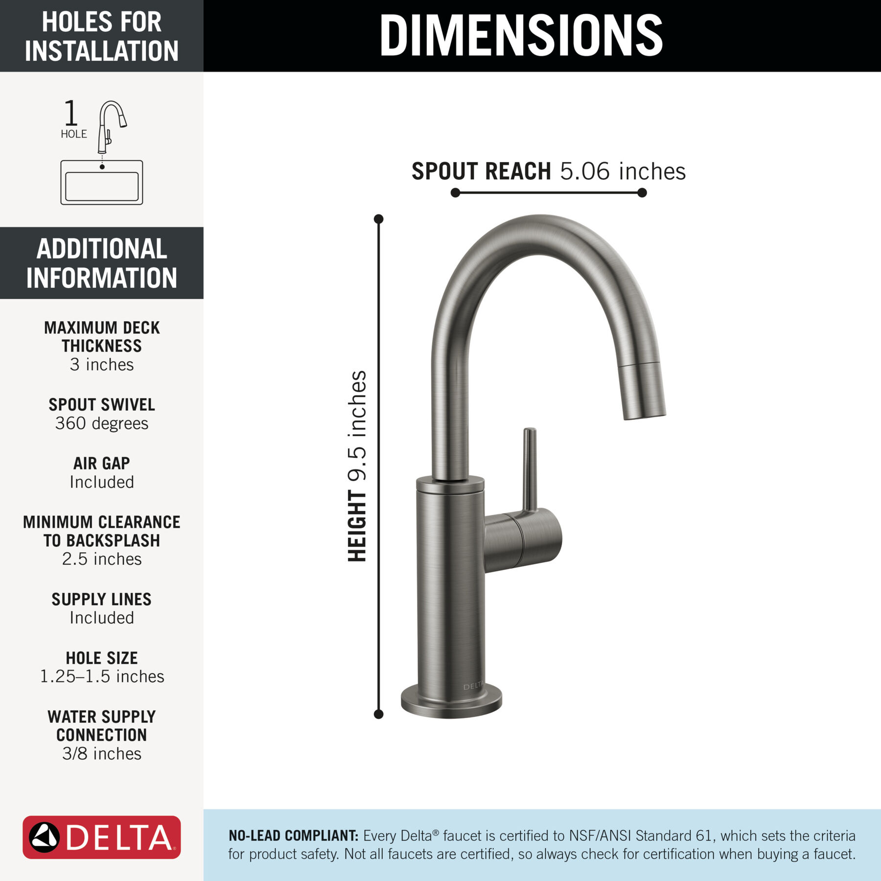 Contemporary Round Beverage Faucet, image 1