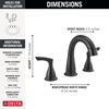 Two Handle Widespread Pulldown Bathroom Faucet (Recertified)