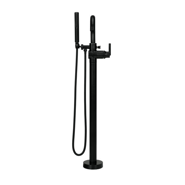 Single Handle Floor Mount Tub Filler Trim with Hand Shower (Recertified)