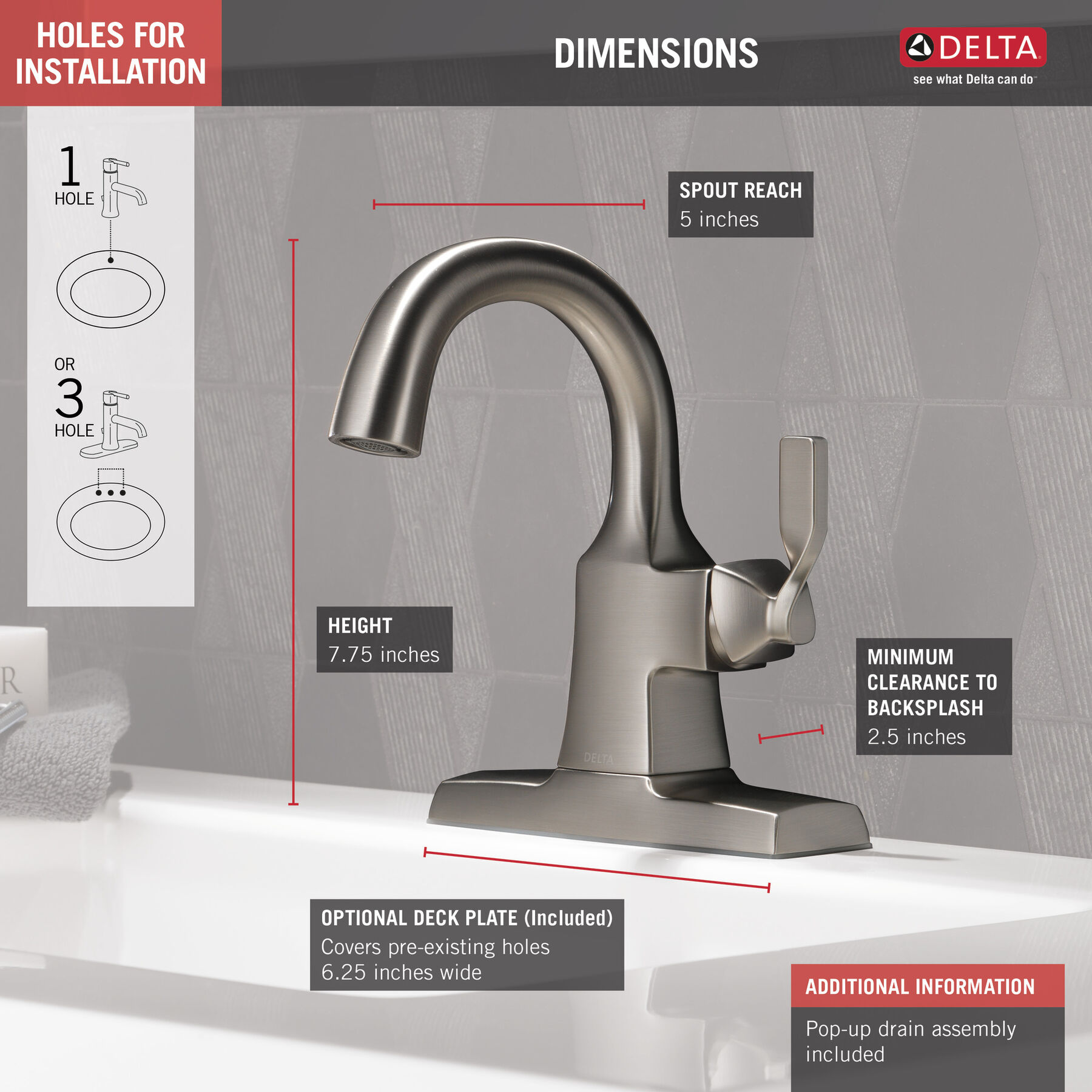 Single Handle Bathroom Faucet, image 1