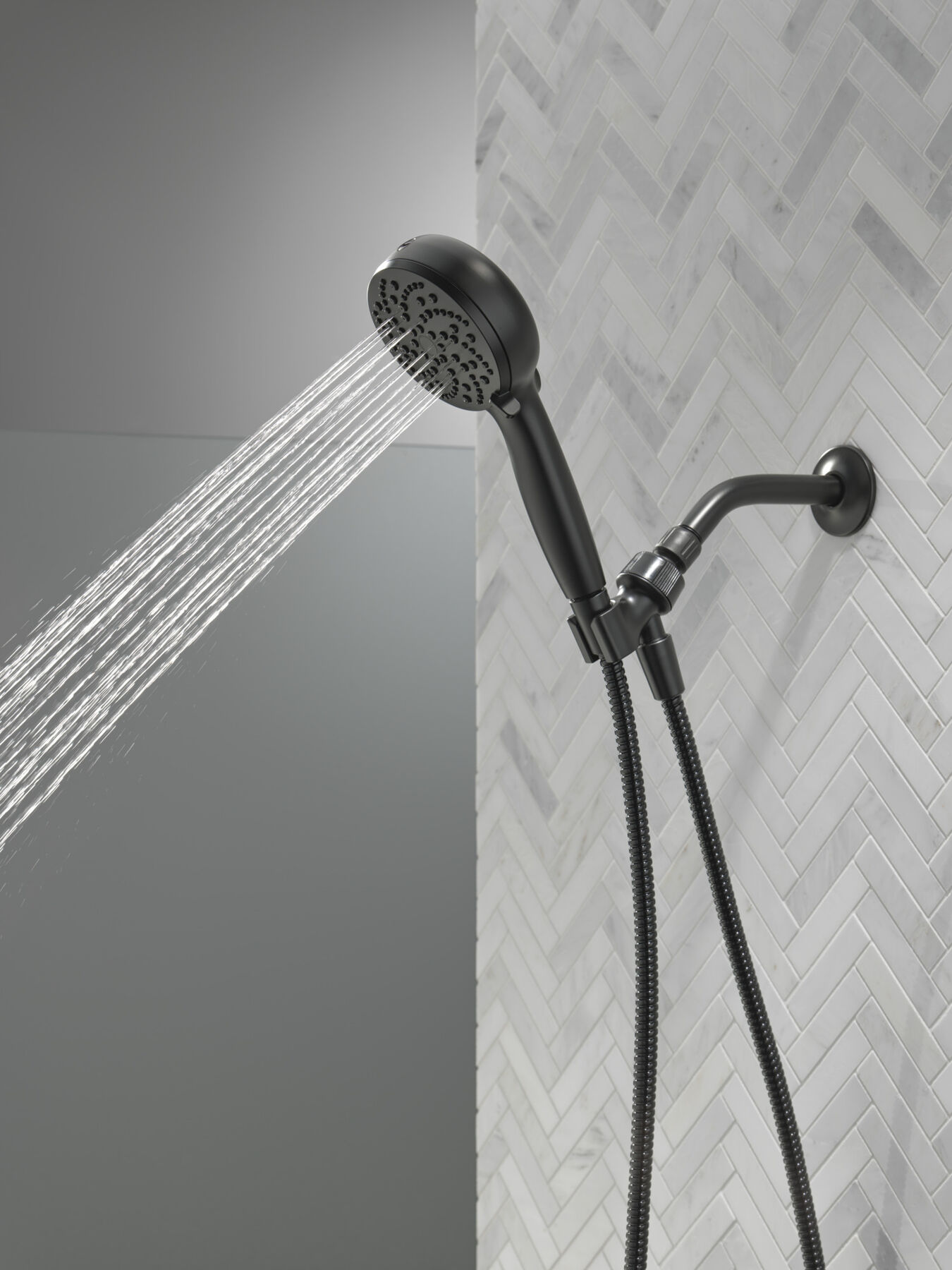 6-Setting Hand Shower with Cleaning Spray in Matte Black - 2.5 GPM, image 7