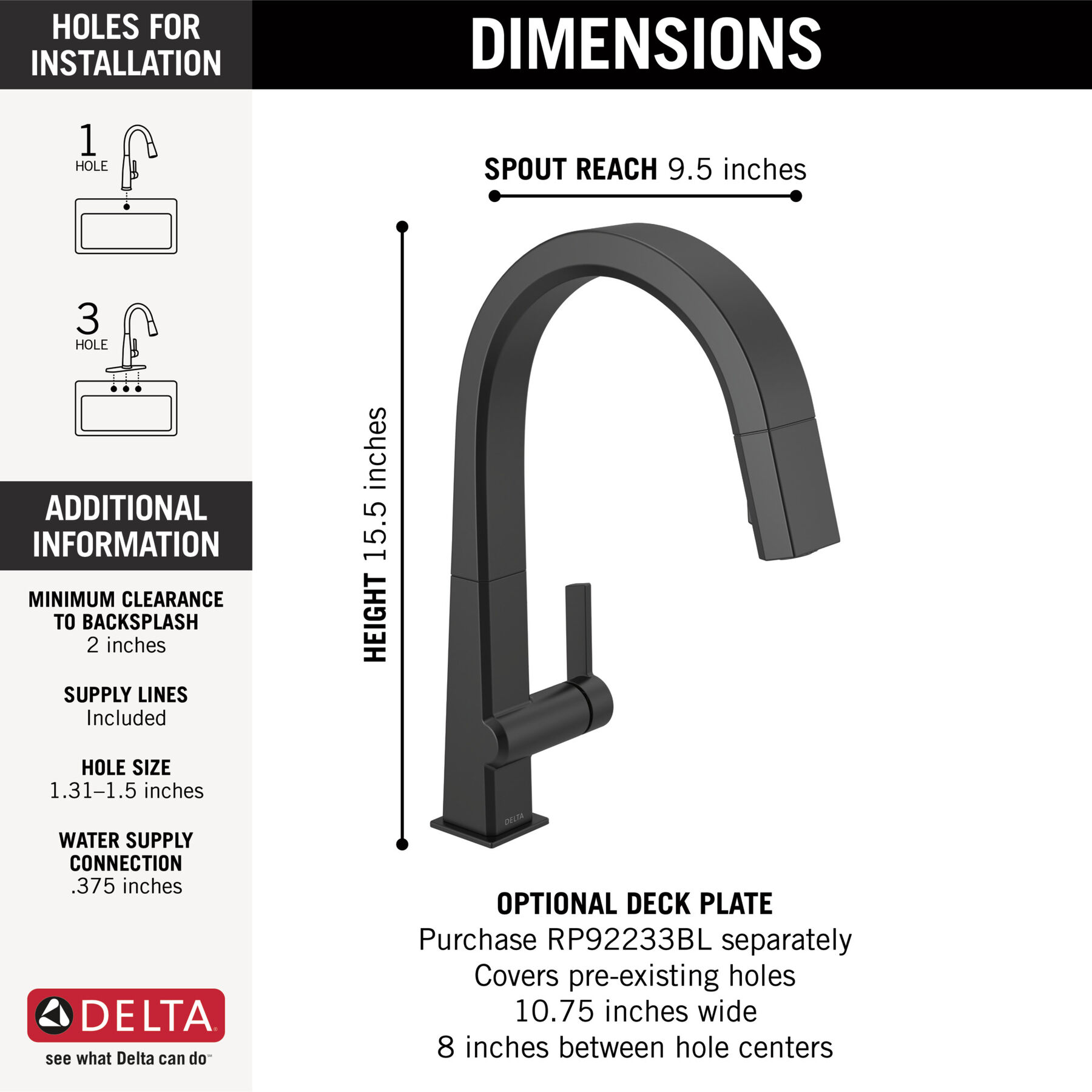 Single Handle Pull-Down Kitchen Faucet (Recertified), image 1