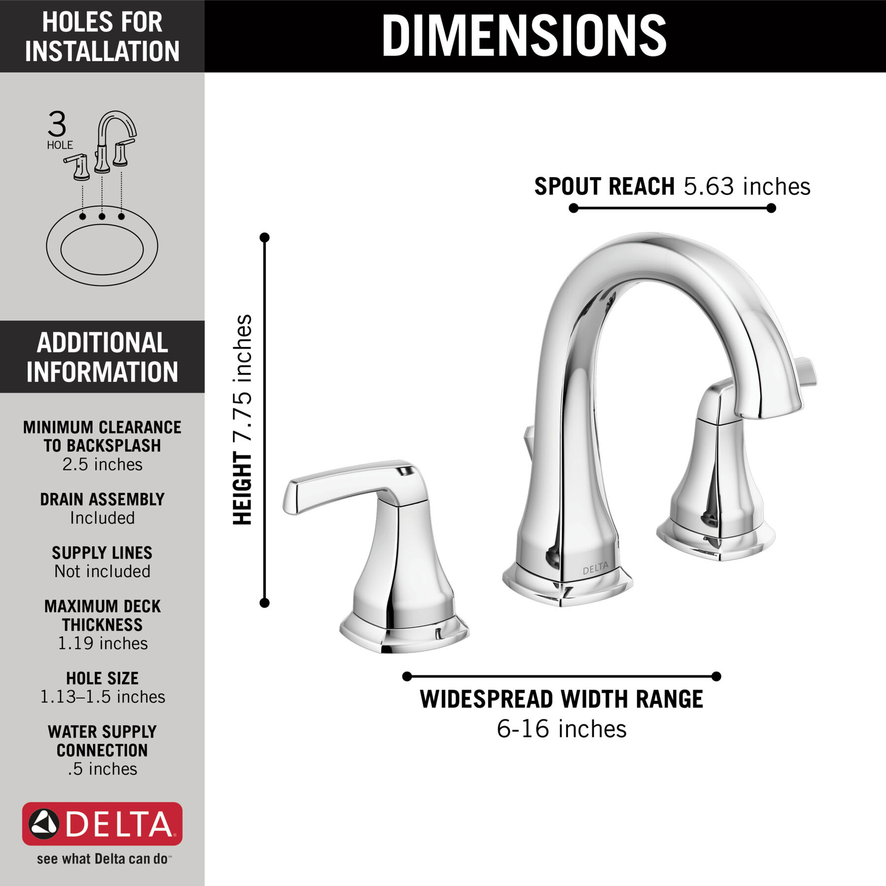 Two Handle Widespread Bathroom Faucet (Recertified), image 1