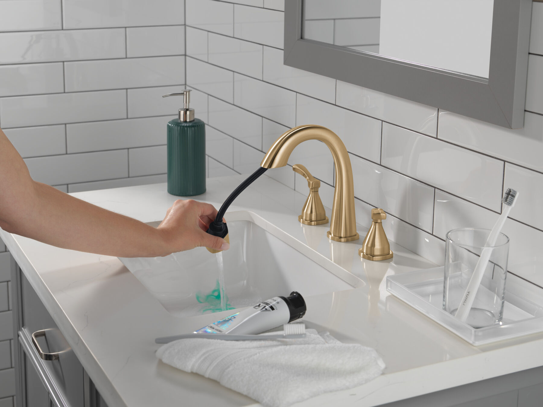 Two Handle Widespreadh Pull Down Bathroo (Recertified), image 3