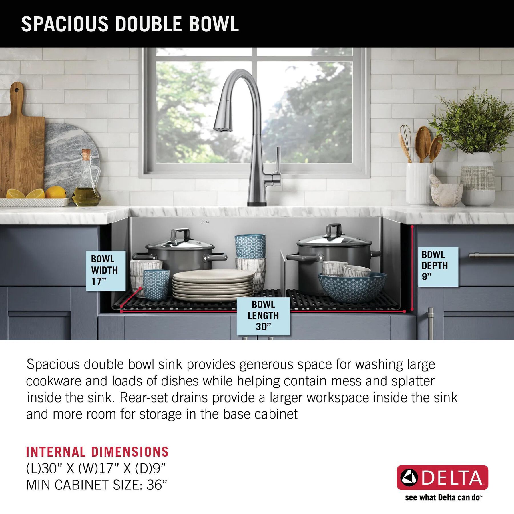 32&rdquo; Undermount Stainless Steel Double Bowl Kitchen Sink with Accessories