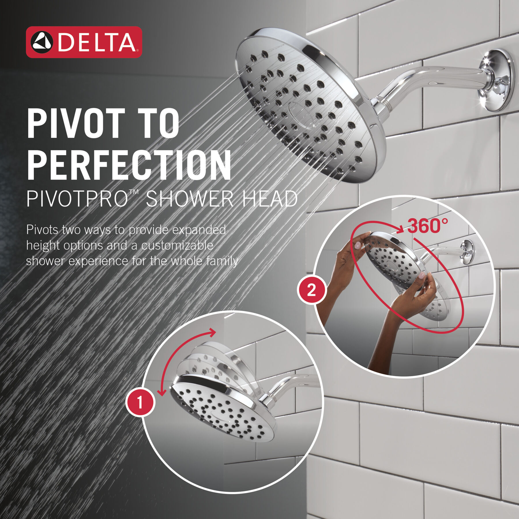 PivotPro™ Raincan Shower Head, image 8