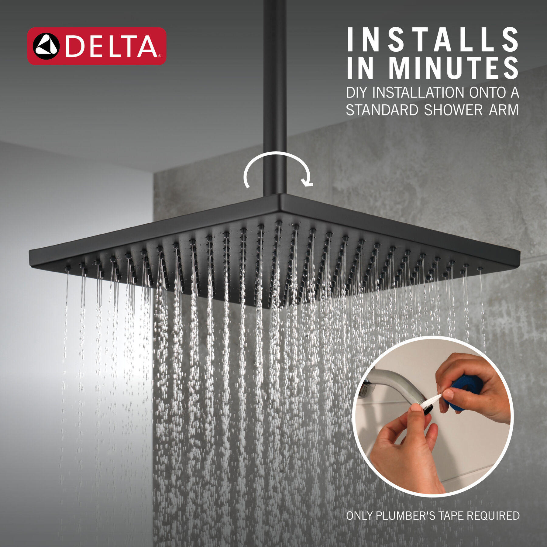 Single-Setting Metal Raincan Shower Head, image 1