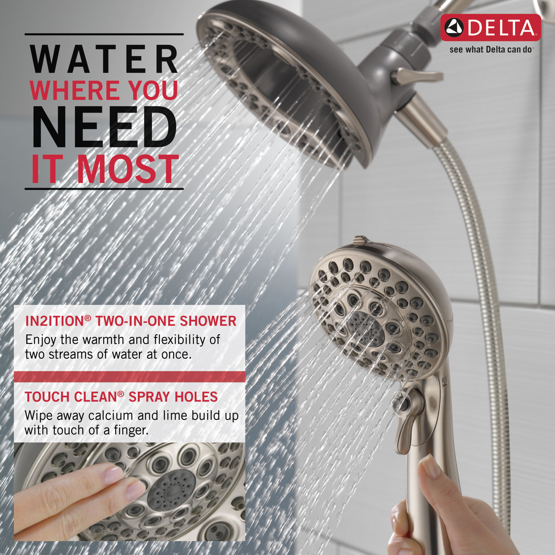 In2ition&reg; 5-Setting Two-in-One Shower (Recertified)