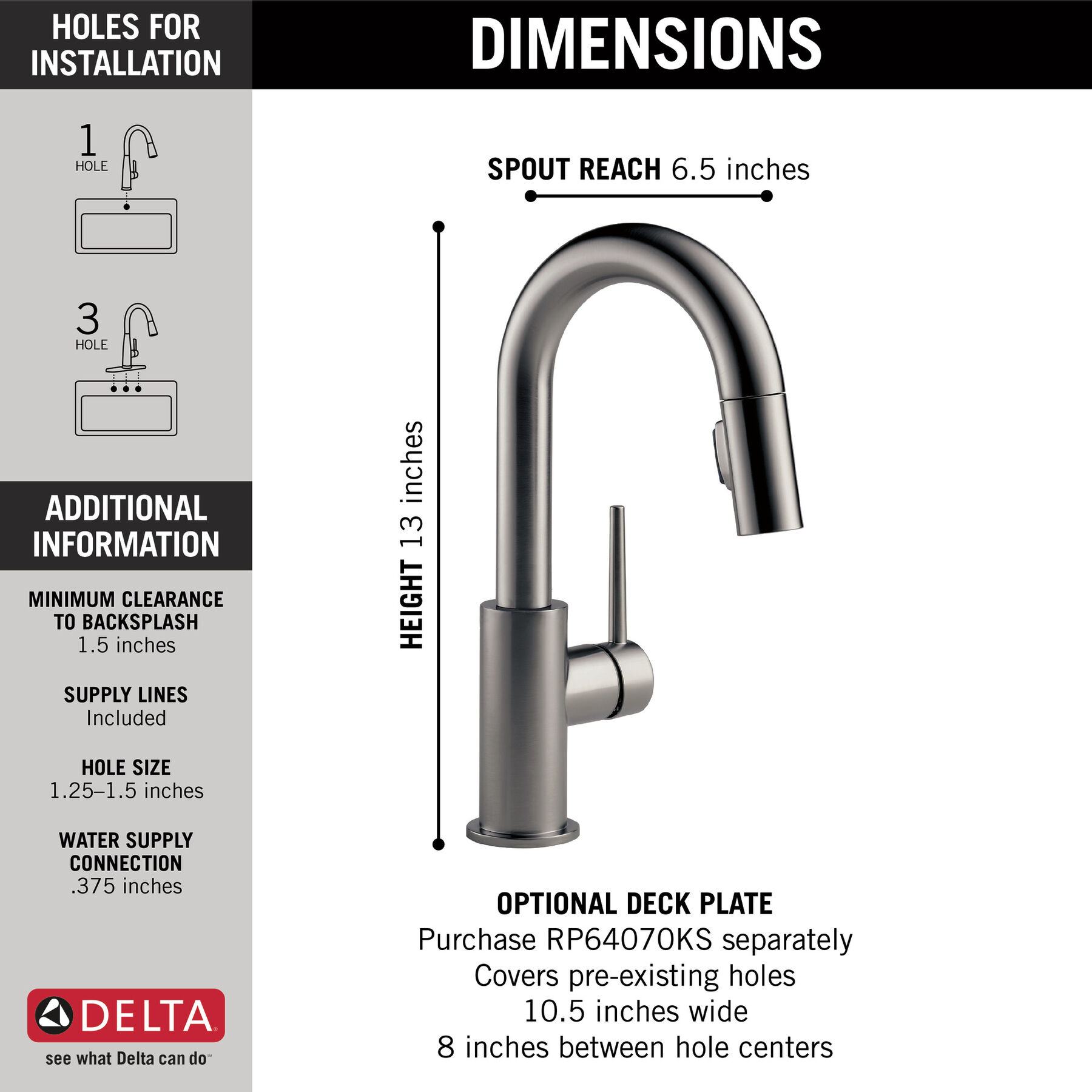 Single Handle Pull-Down Bar/Prep Faucet, image 1
