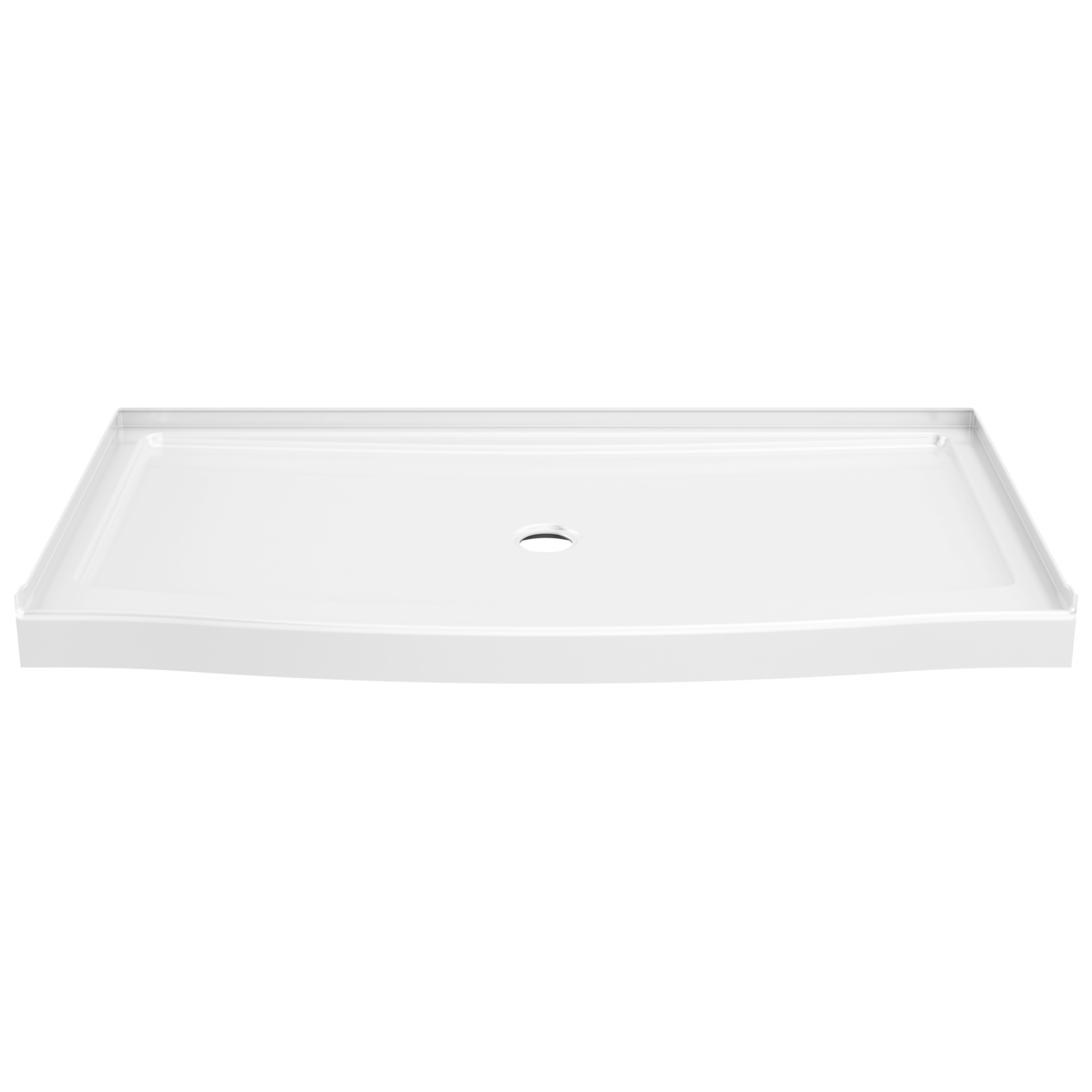 60 x 32" Curved Alcove Shower Base with Center Drain