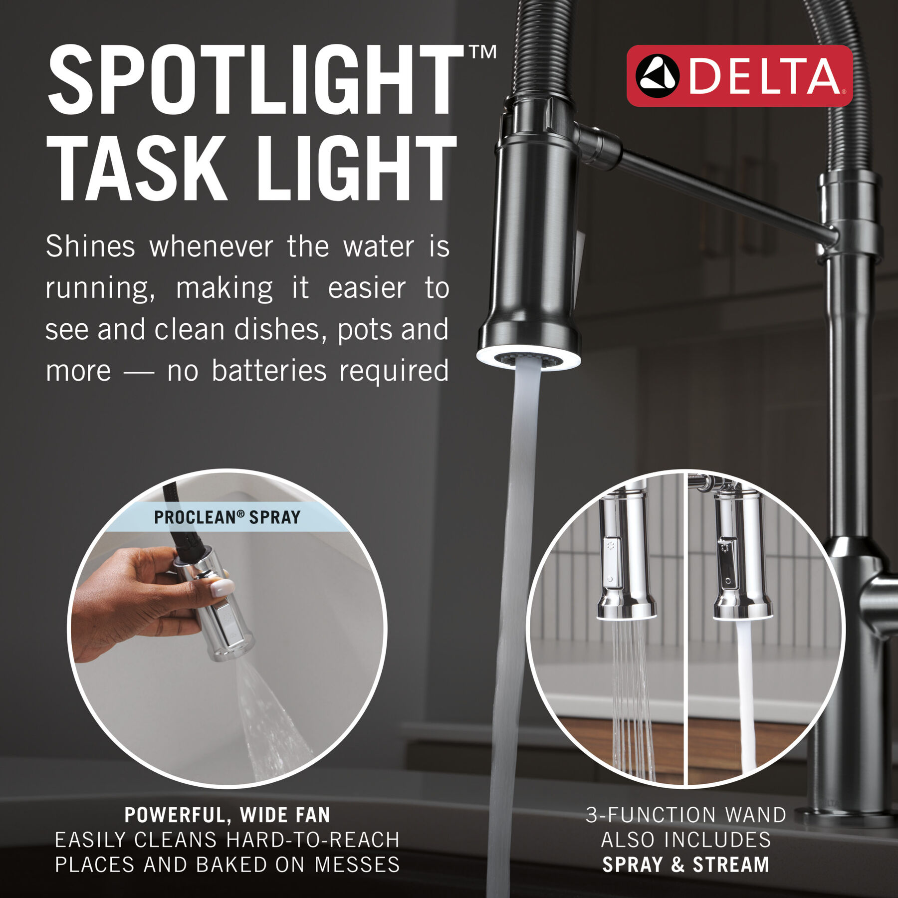 Single Handle Pull-Down Kitchen Faucet With Spring Spout