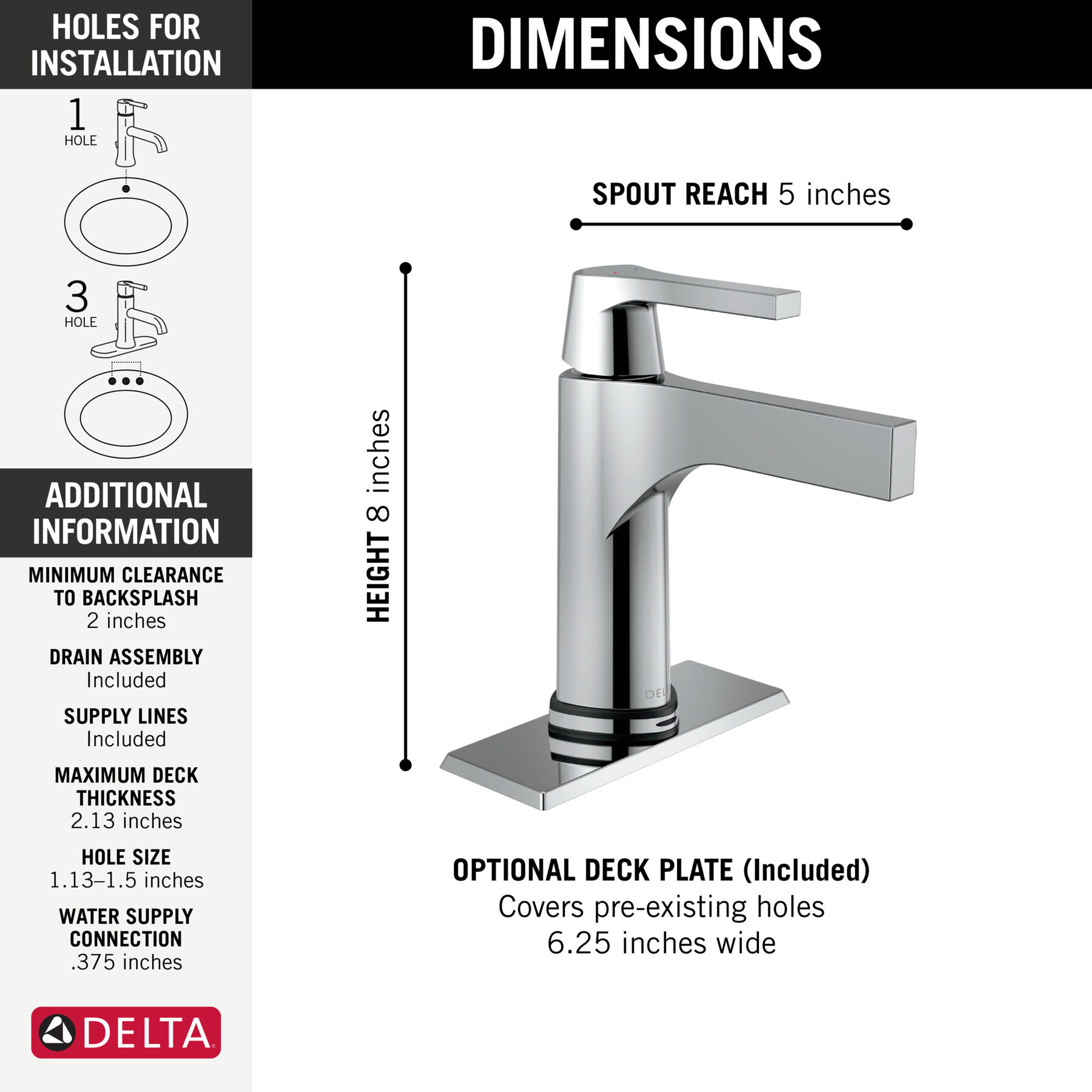 Touch2O® Bathroom Faucet with Touchless Technology, image 1