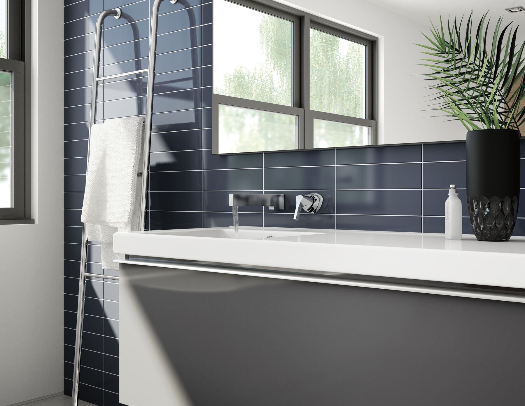 Single Handle Wall Mount Bathroom Faucet Trim, image 4