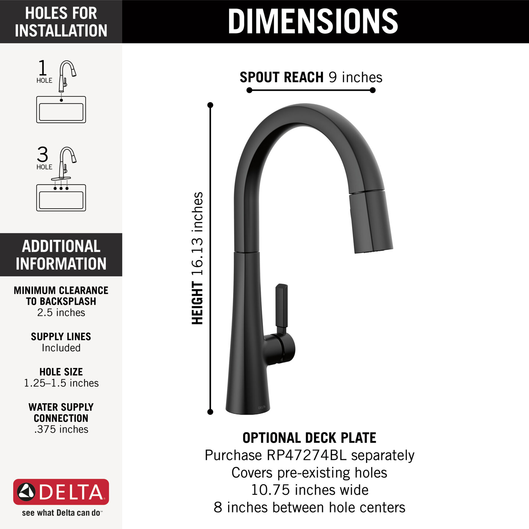Single Handle Pull-Down Kitchen Faucet, image 1