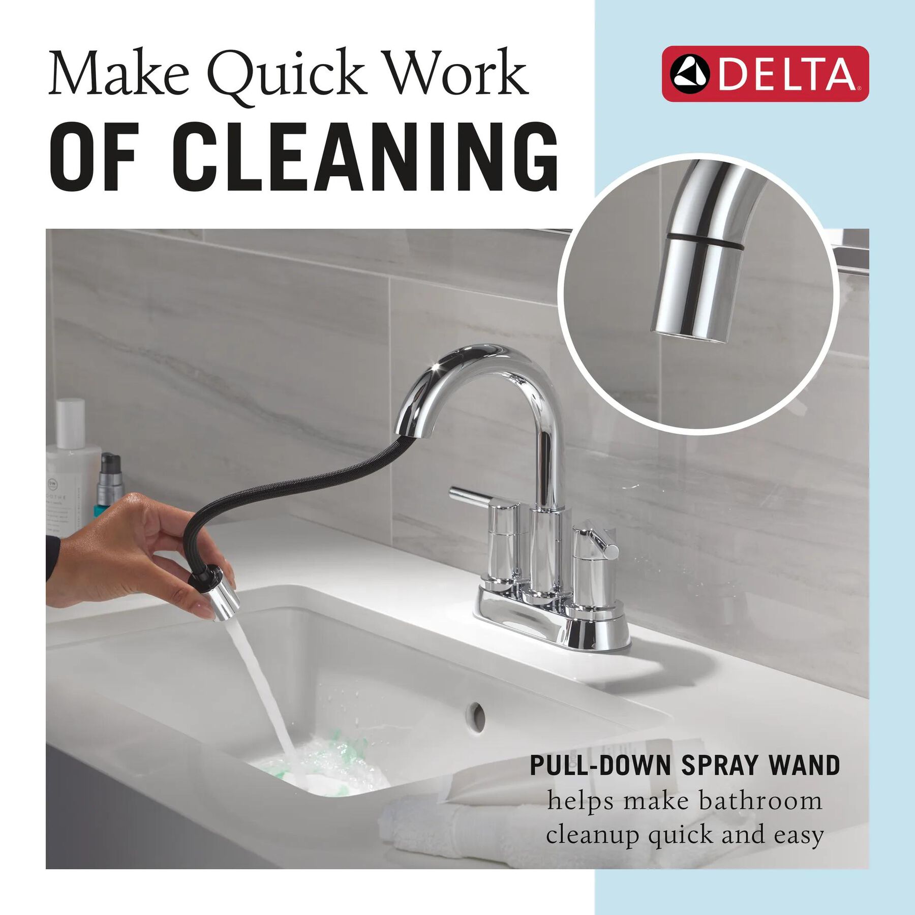 Two Handle Centerset Pull-Down Bathroom Faucet