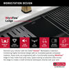 30” Granite Composite Workstation Kitchen Sink Undermount Single Bowl with WorkFlow™ Ledge and Accessories in Metallic Black