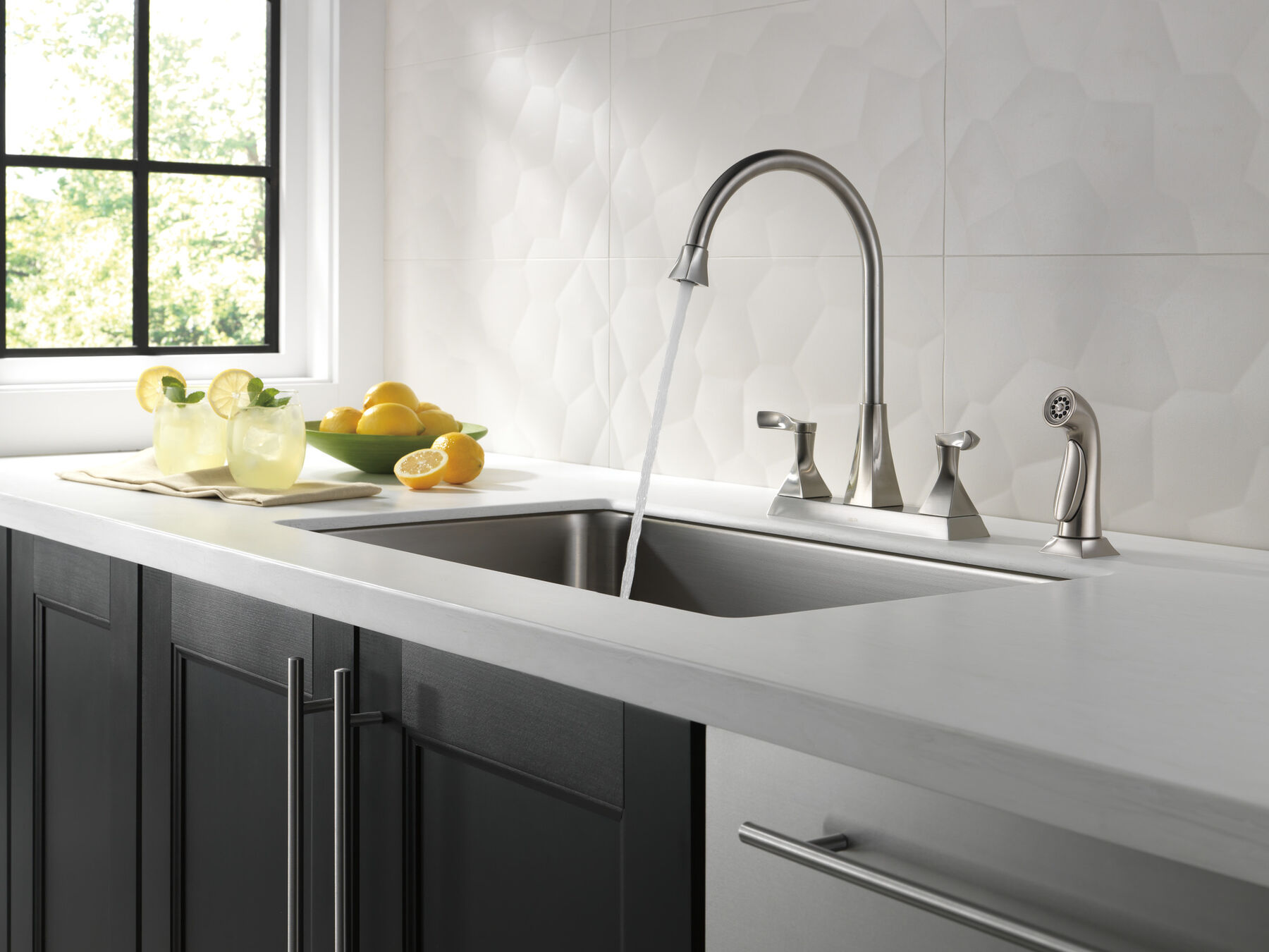 Two Handle Kitchen Faucet with Spray, image 2