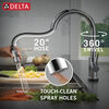 Touch2O with Touchless Technology Single Handle Pull-Down Kitchen Faucet with Soap Dispenser
