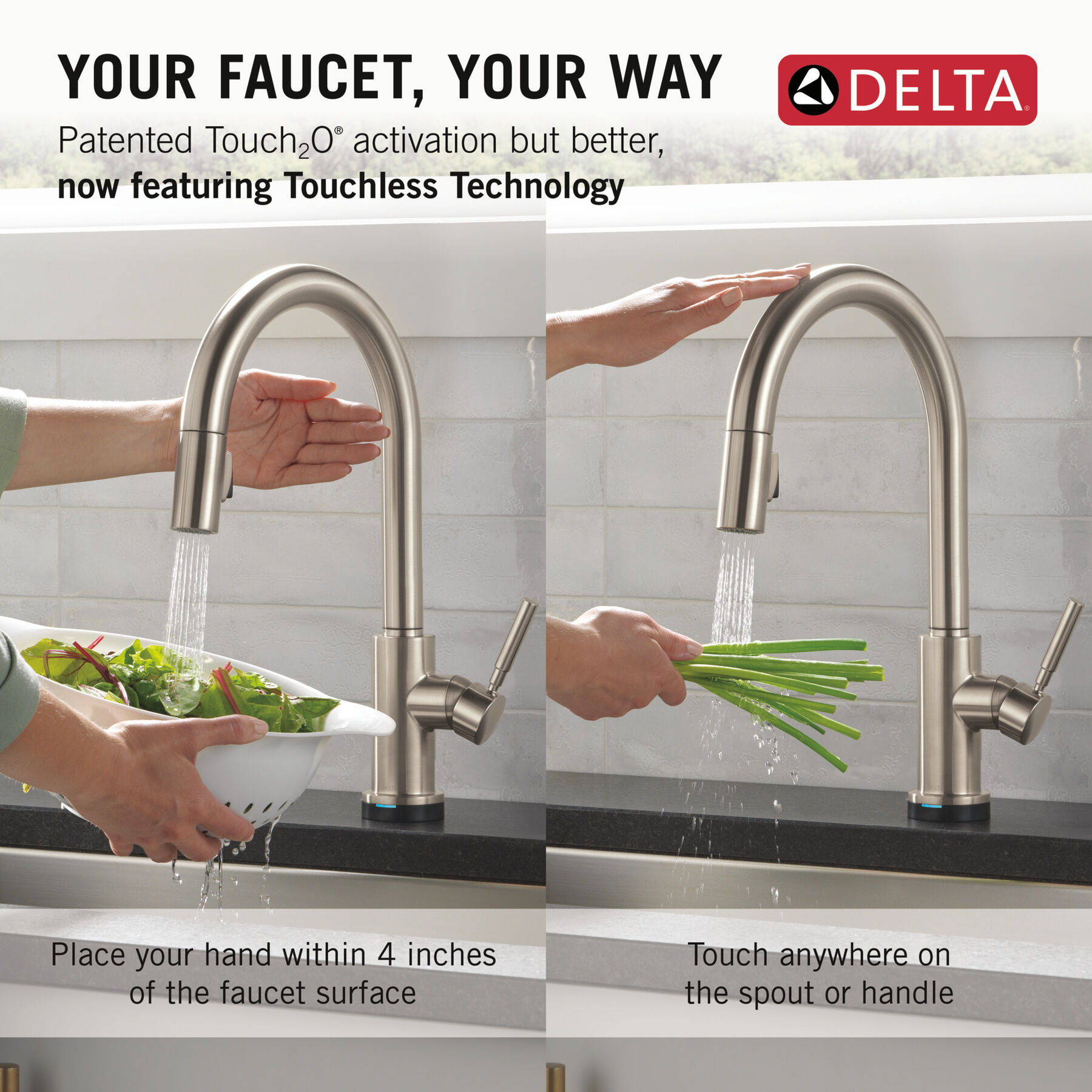 Single Handle Pull-Down Touch<sub>2</sub>O® Technology Kitchen Faucet with Touchless Technology, image 10