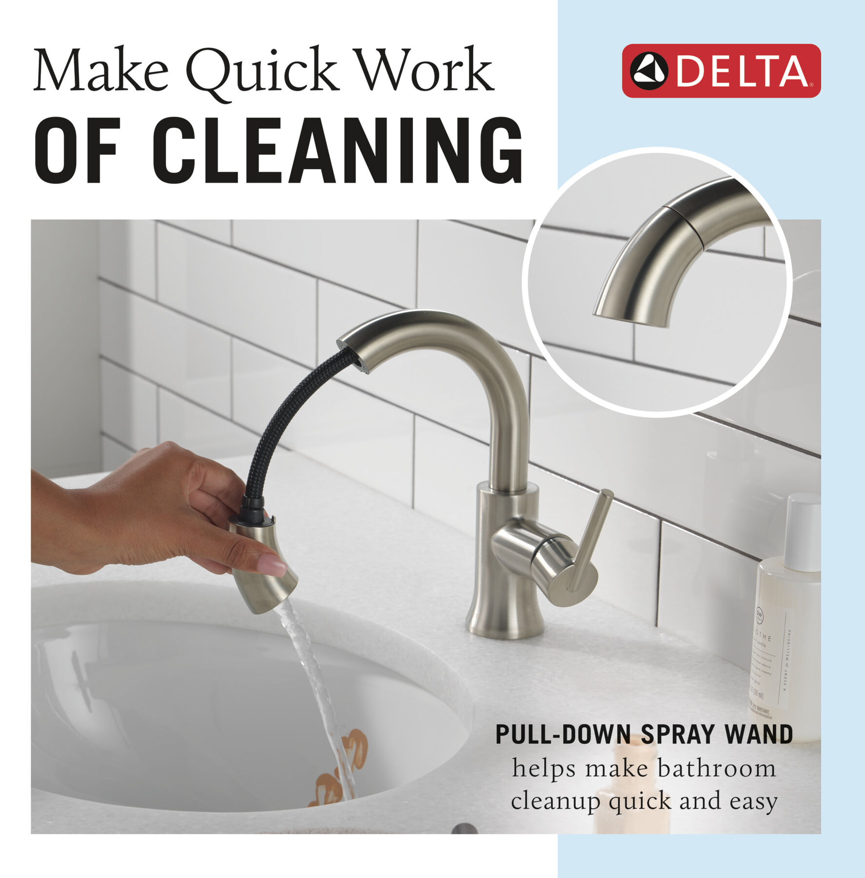 Single Handle Pull Down Bathroom Faucet (Recertified)
