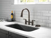 Two Handle Pull-Down Bridge Kitchen Faucet