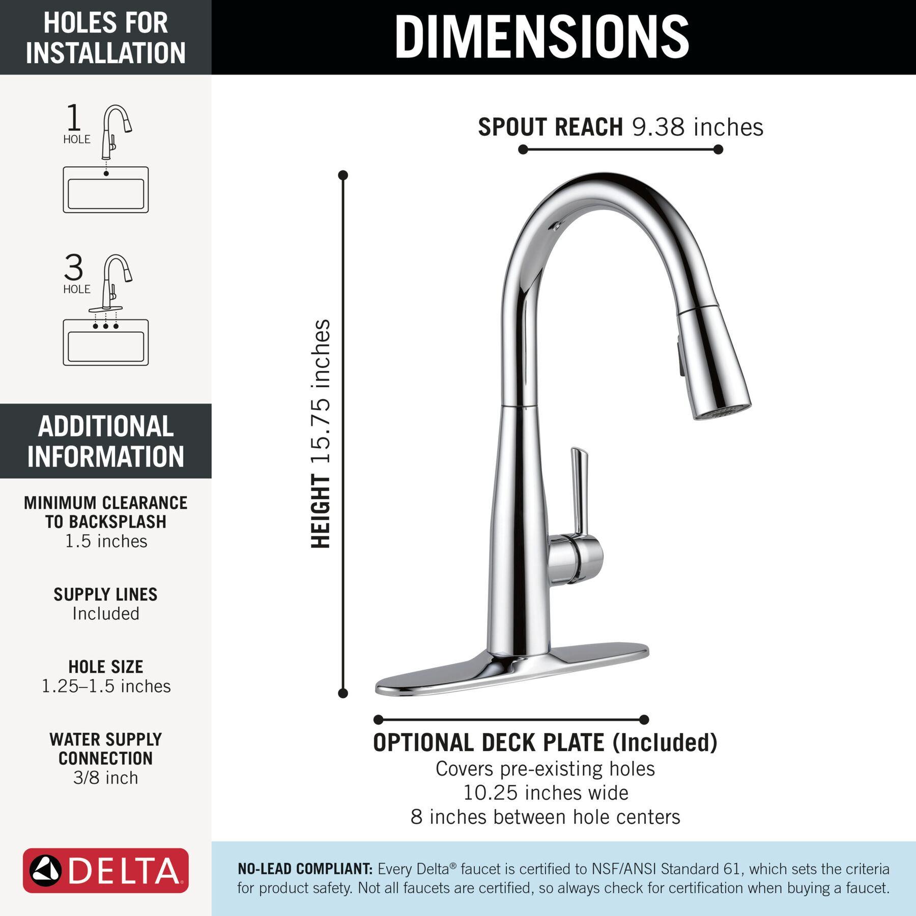Single Handle Pull-Down Kitchen Faucet, image 5
