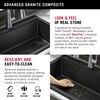 30” Granite Composite Workstation Kitchen Sink Drop-In Top Mount Single Bowl with WorkFlow™ Ledge and Accessories in Black