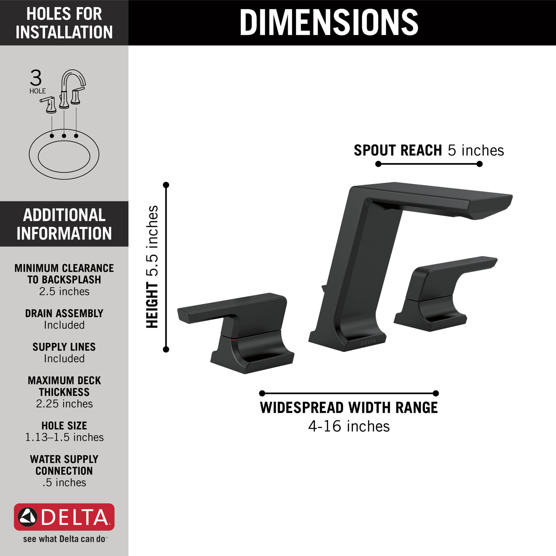Two Handle Widespread Bathroom Faucet (Recertified), image 2
