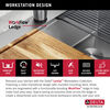 33” Workstation Drop-In Top Mount Double Bowl 16 Gauge Stainless Steel Kitchen Sink with WorkFlow™ Ledge and Accessories