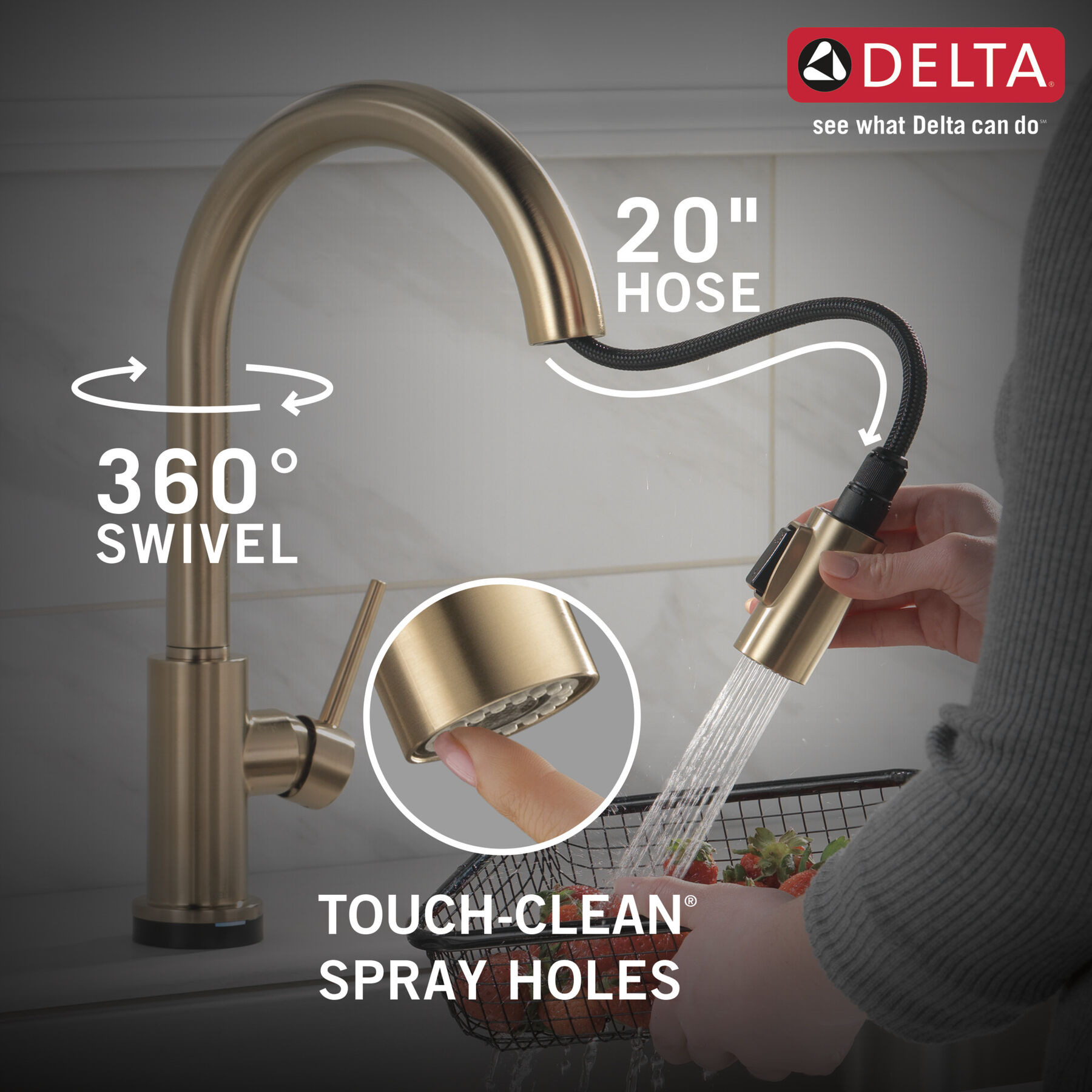 Single Handle Pull-Down Kitchen Faucet with Touch<sub>2</sub>O® Technology (Recertified), image 5