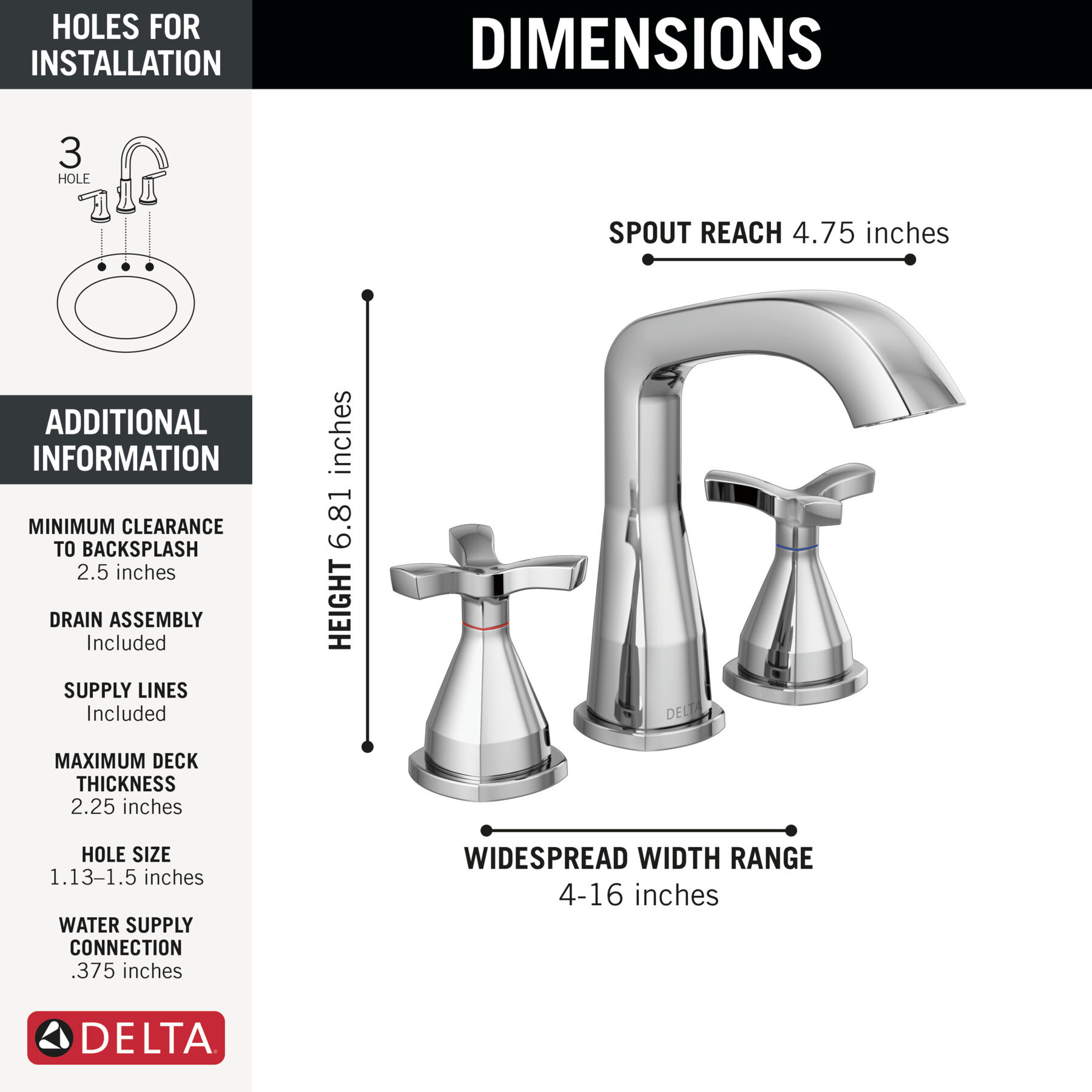 Two Handle Widespread Bathroom Faucet, image 1
