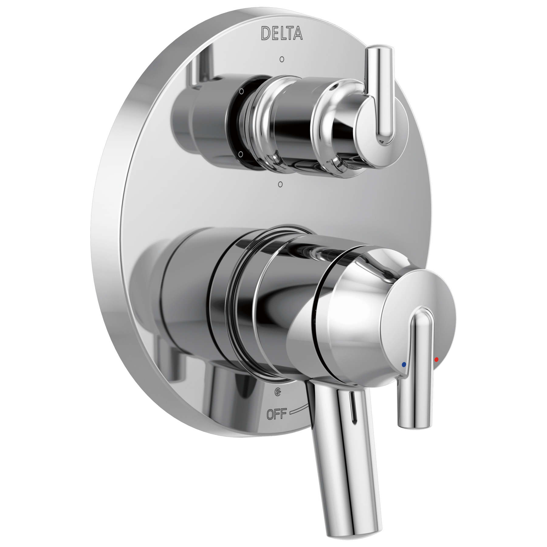 Contemporary Two Handle Monitor® 17 Series Valve Trim with 6-Setting Integrated Diverter