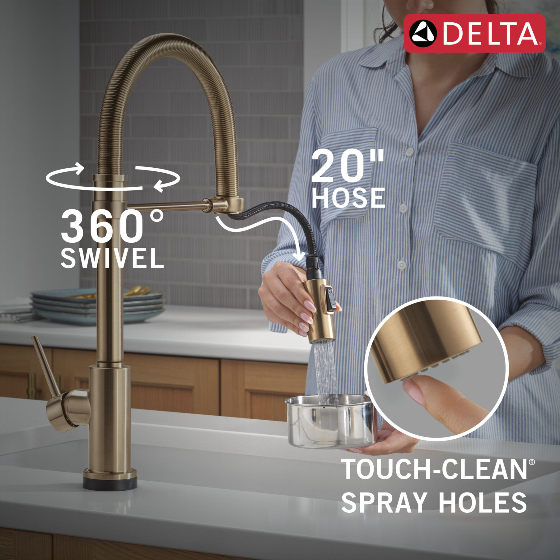 Touch<sub>2</sub>O® Technology Kitchen Faucet with Touchless Technology, image 8