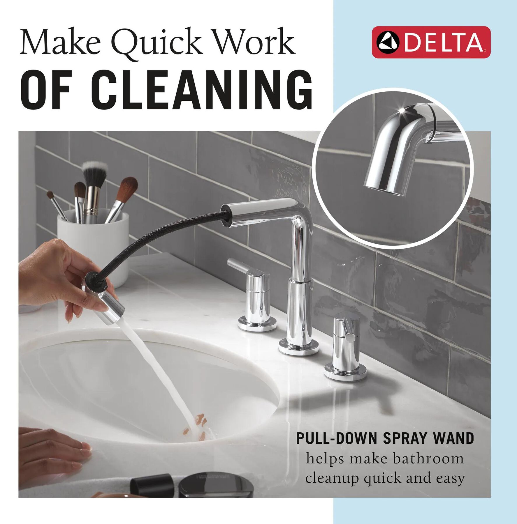 Two Handle Widespread Pull-Down Bathroom Faucet