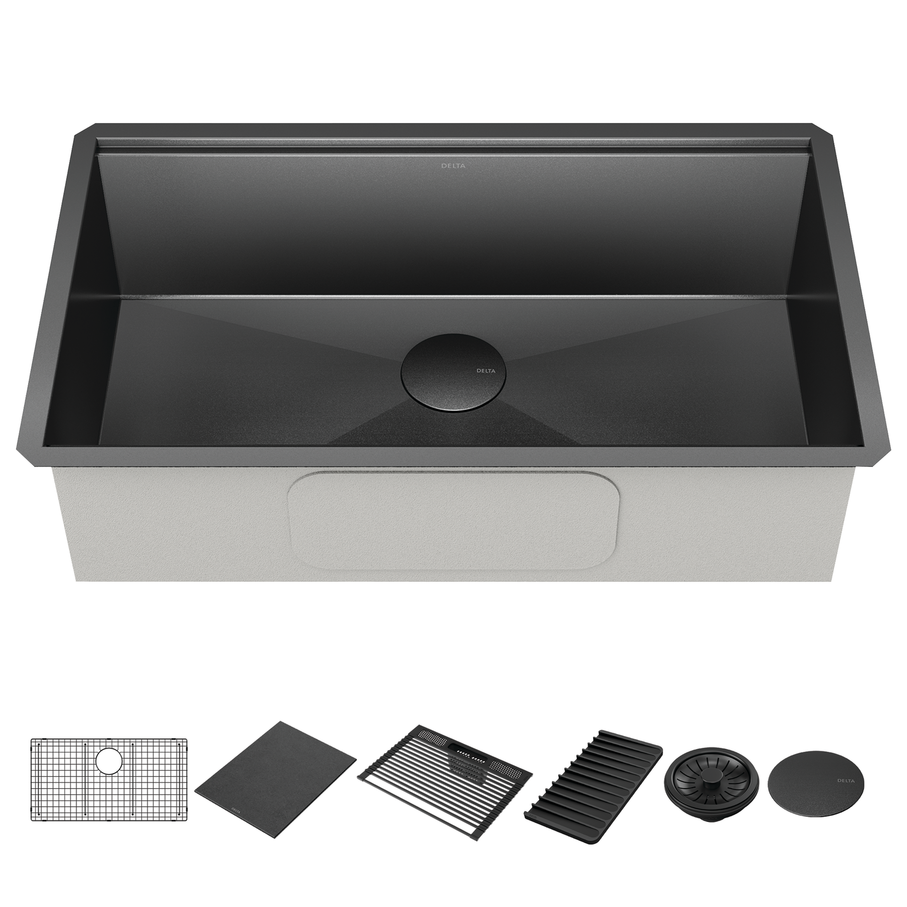 32” Undermount 16 Gauge Workstation Kitchen Sink Single with WorkFlow™ Ledge and Accessories