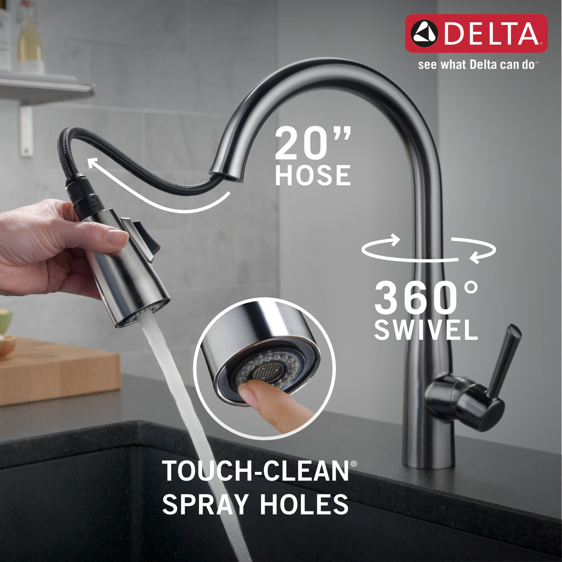 Single Handle Pull-down Kitchen Faucet (Recertified), image 3