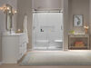 60x32 Alcove Shower Base with Door Bundle - Right Seat Left Drain Curve