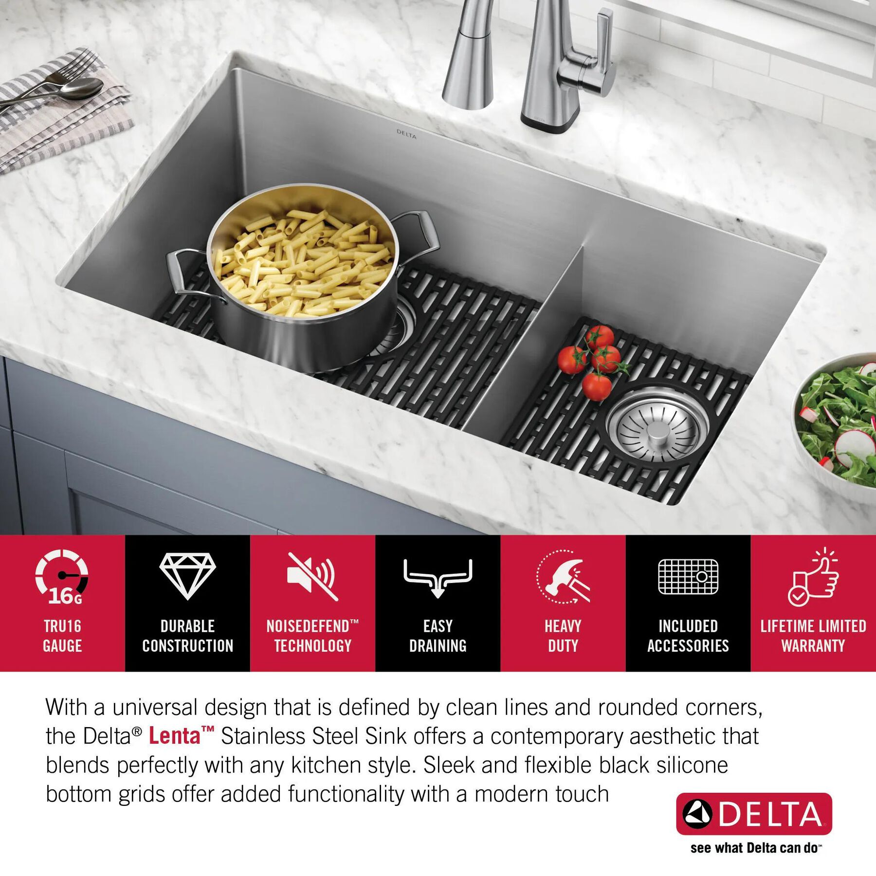 32&rdquo; Undermount Stainless Steel Double Bowl Kitchen Sink with Accessories