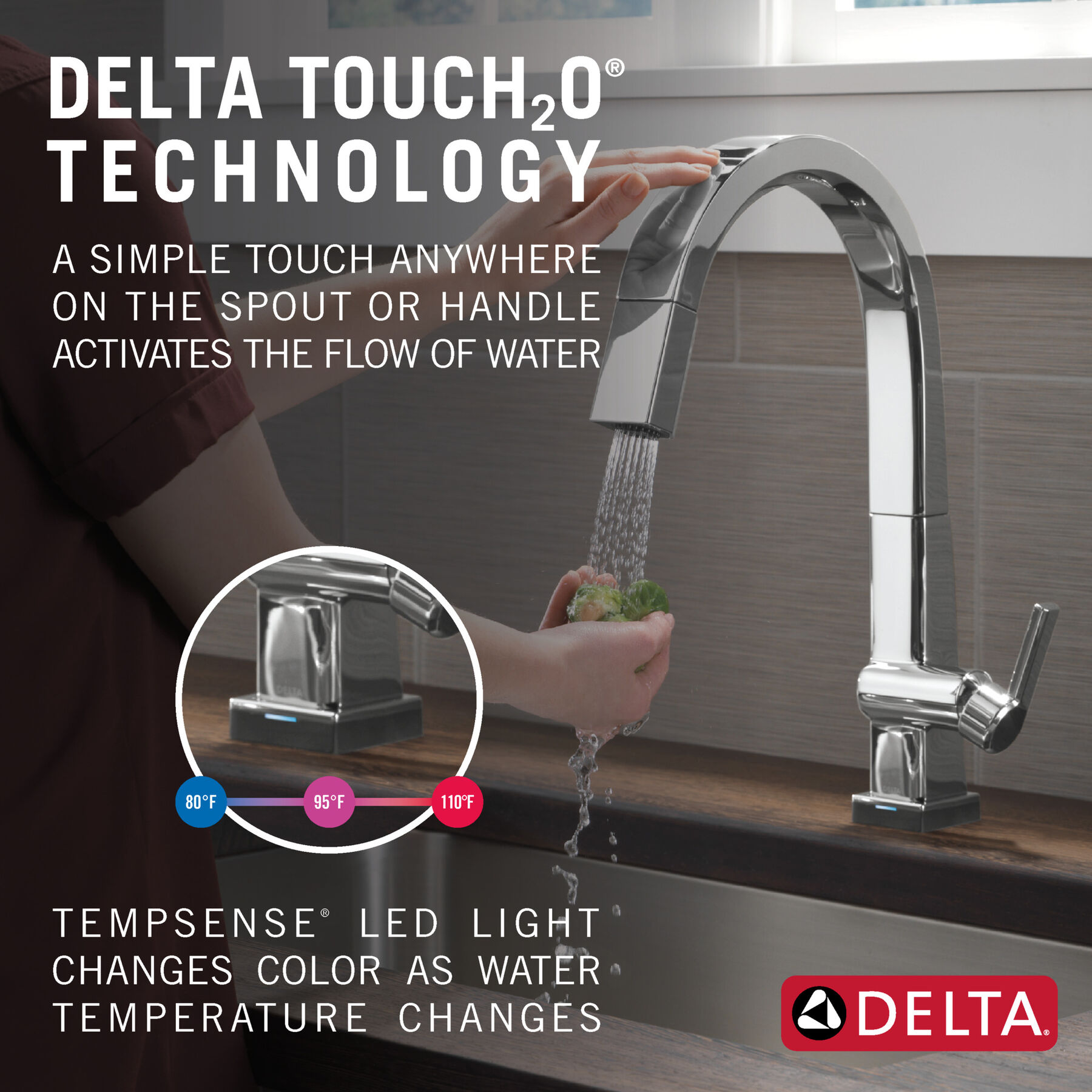 Single Handle Pull-Down Kitchen Faucet with Touch<sub>2</sub>O® Technology, image 9