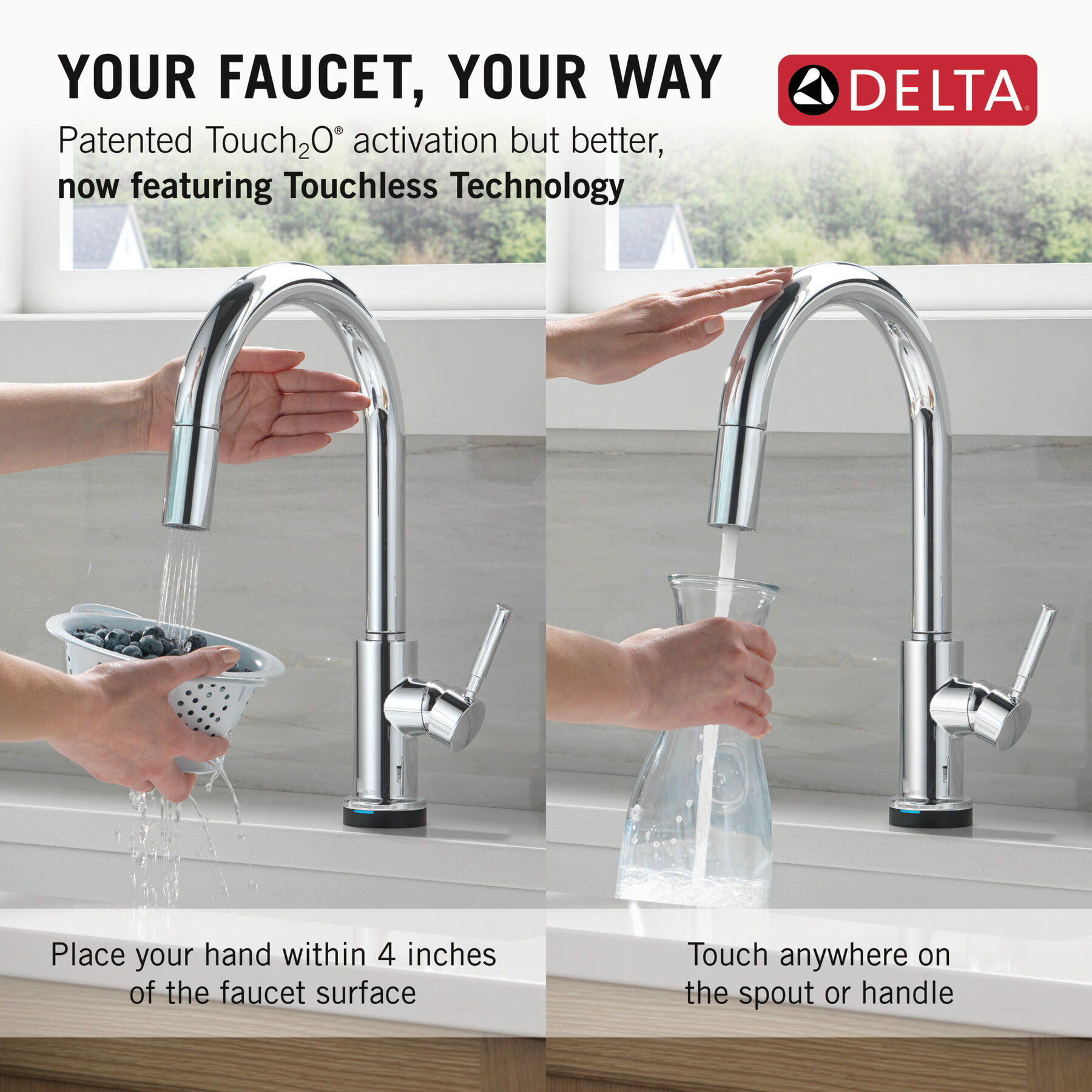 Single Handle Pull-Down Touch<sub>2</sub>O® Technology Kitchen Faucet with Touchless Technology, image 10