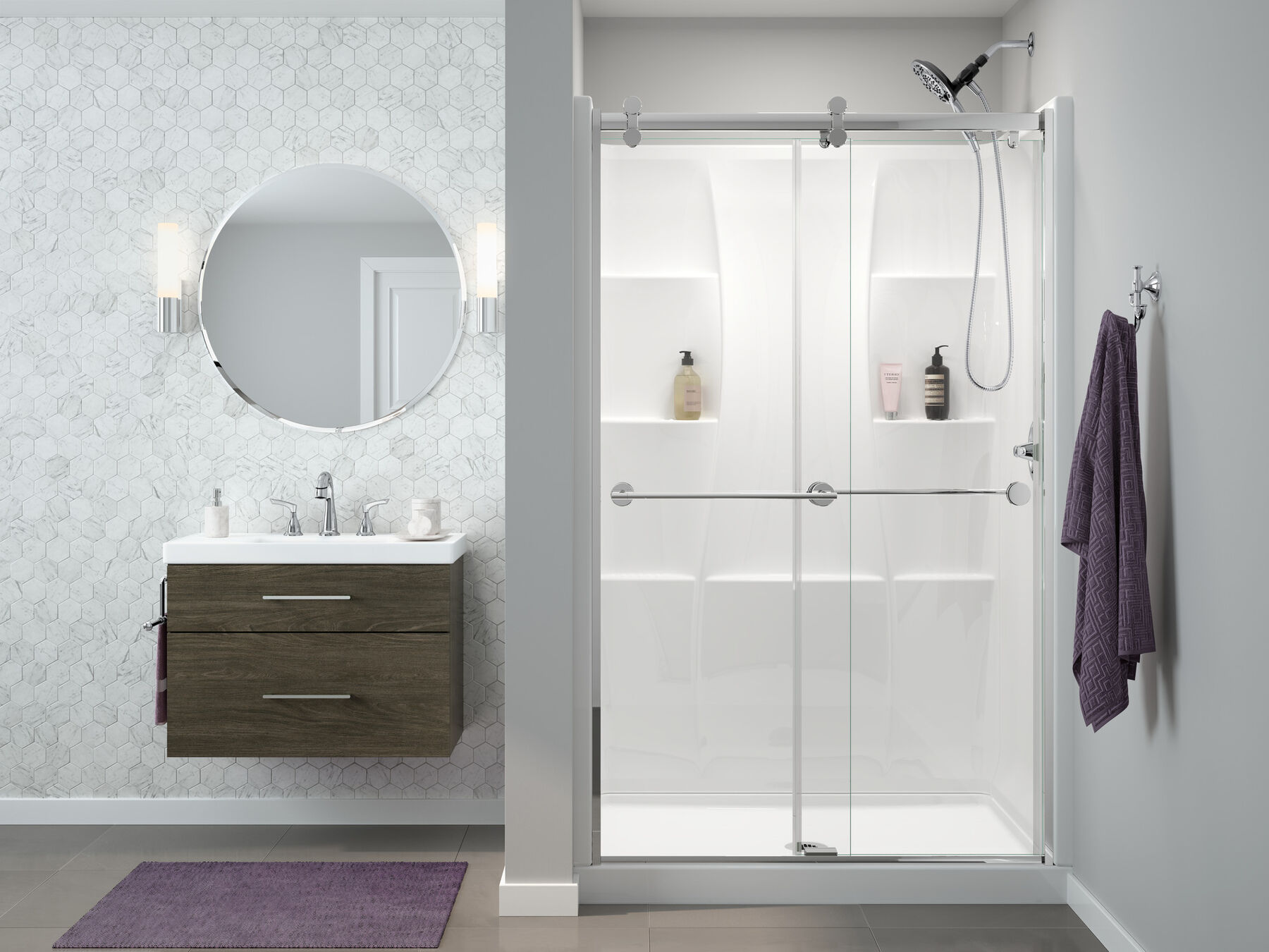 Two Handle Widespread Pull-Down Bathroom Faucet, image 1